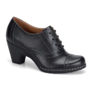 Euro soft Thana black leather upper lace up shoes